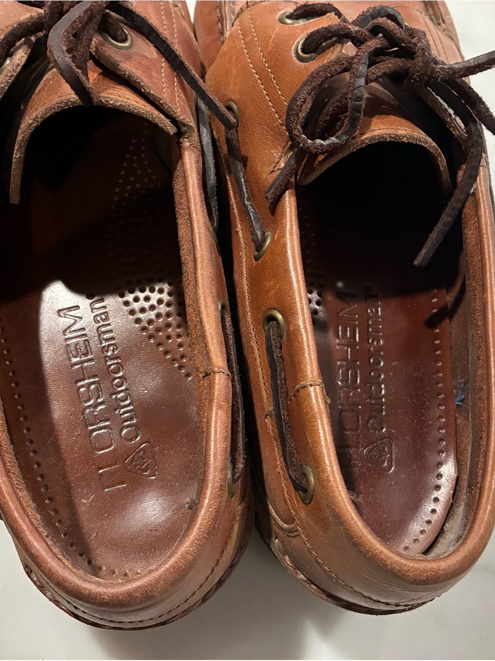 Florsheim Brown Leather Lace-Up Boat Shoes Size 9 - Picture 6 of 8